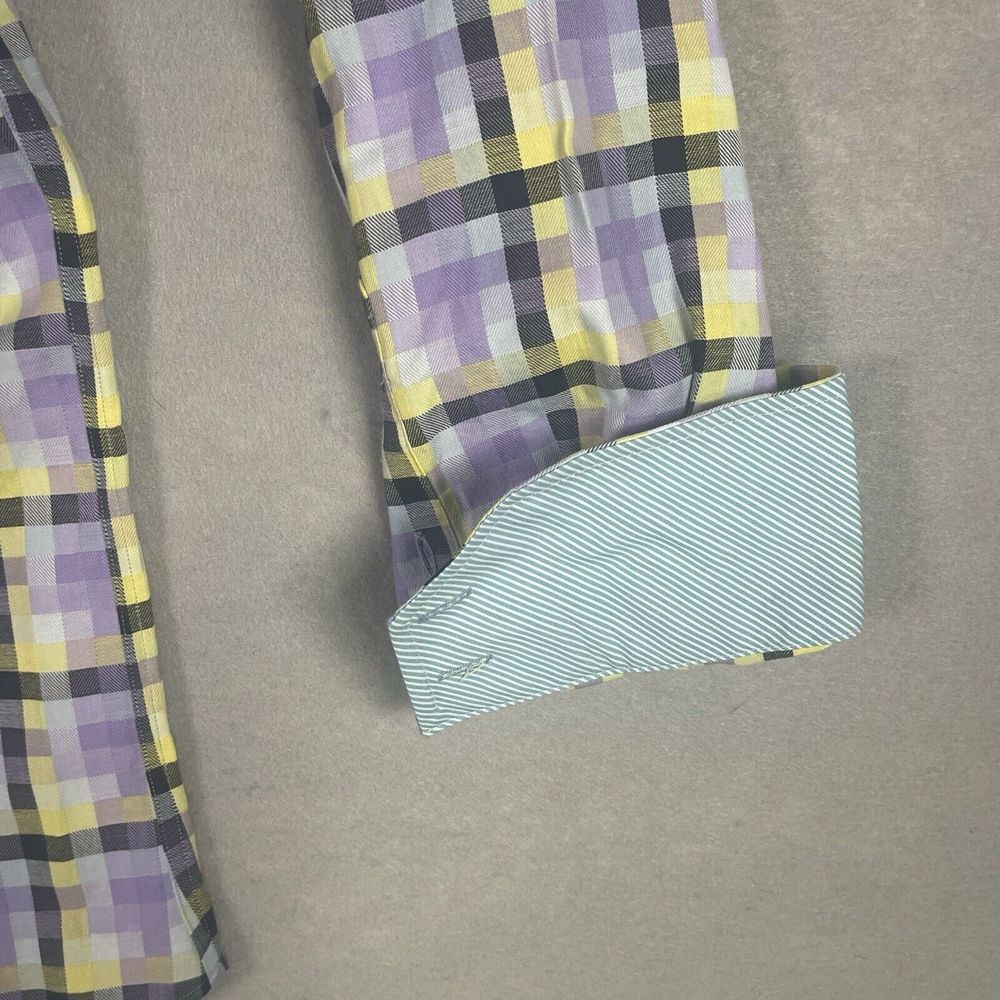 Ted Baker Dress Shirt Men Medium Casual Flip Cuff Street Wear Long Sleeve‎ - Picture 8 of 9